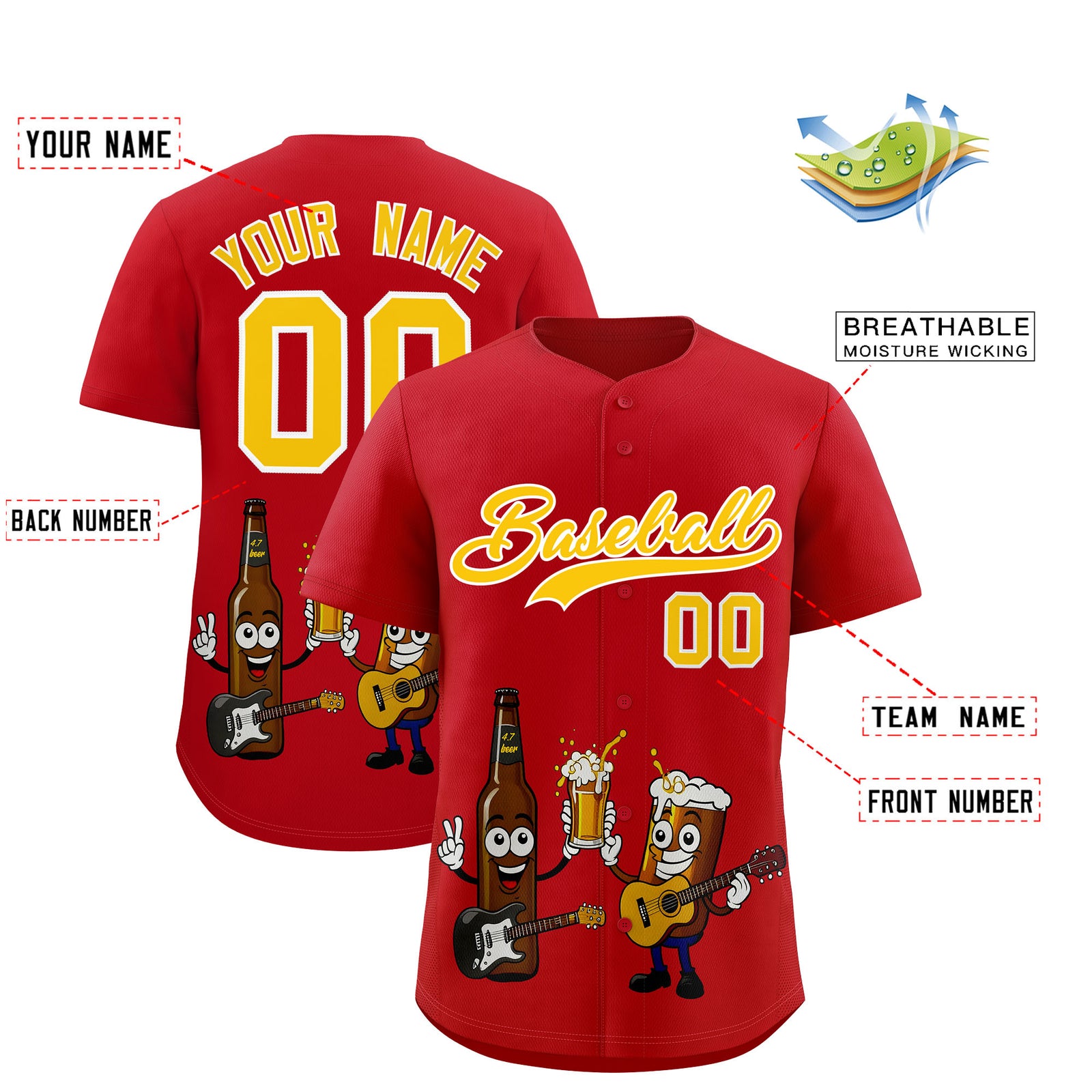 Custom Red Personalized Team Shirts for Parties & Training | KXKSHOP