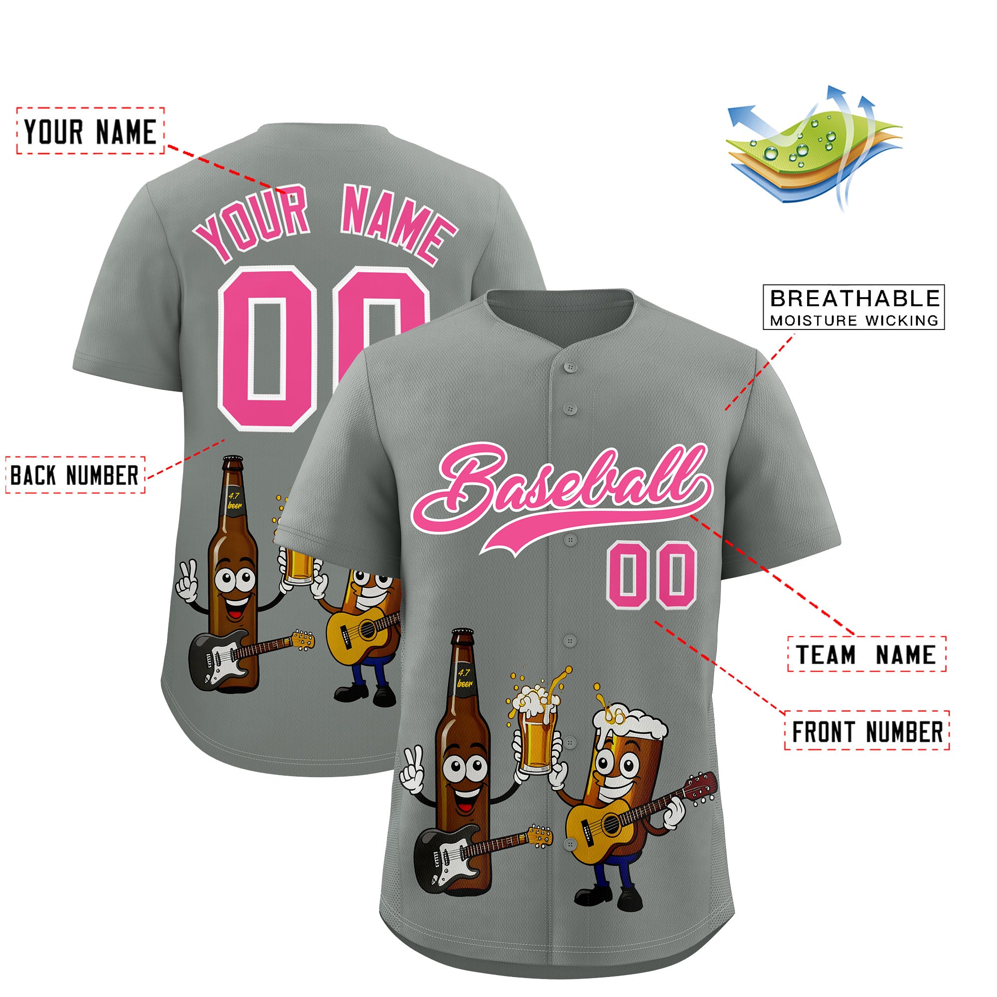 Custom Gray Personalized Team Shirts for Parties & Training | KXKSHOP