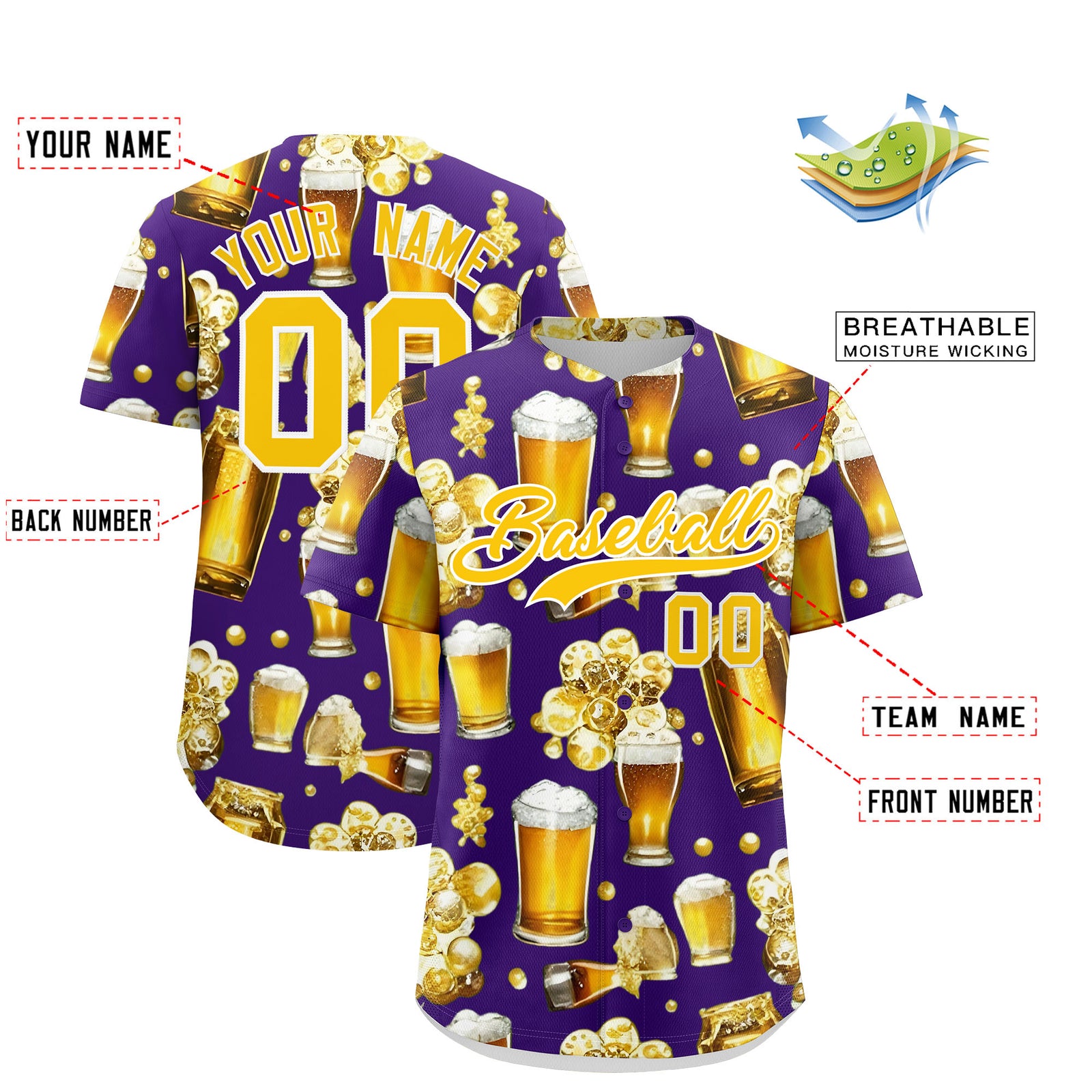 Custom Purple Personalized Team Shirts for Parties & Training | KXKSHOP