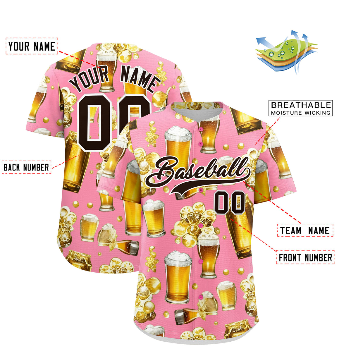 Custom Light Pink Personalized Team Shirts for Parties &amp; Training | KXKSHOP
