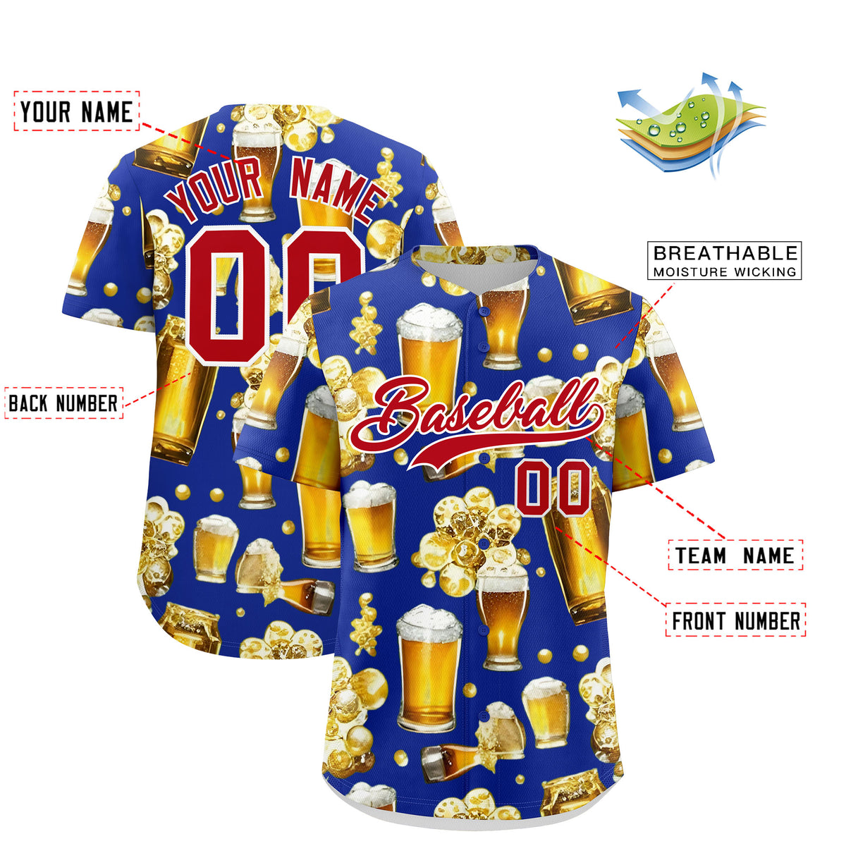 Custom Royal Blue Personalized Team Shirts for Parties &amp; Training | KXKSHOP