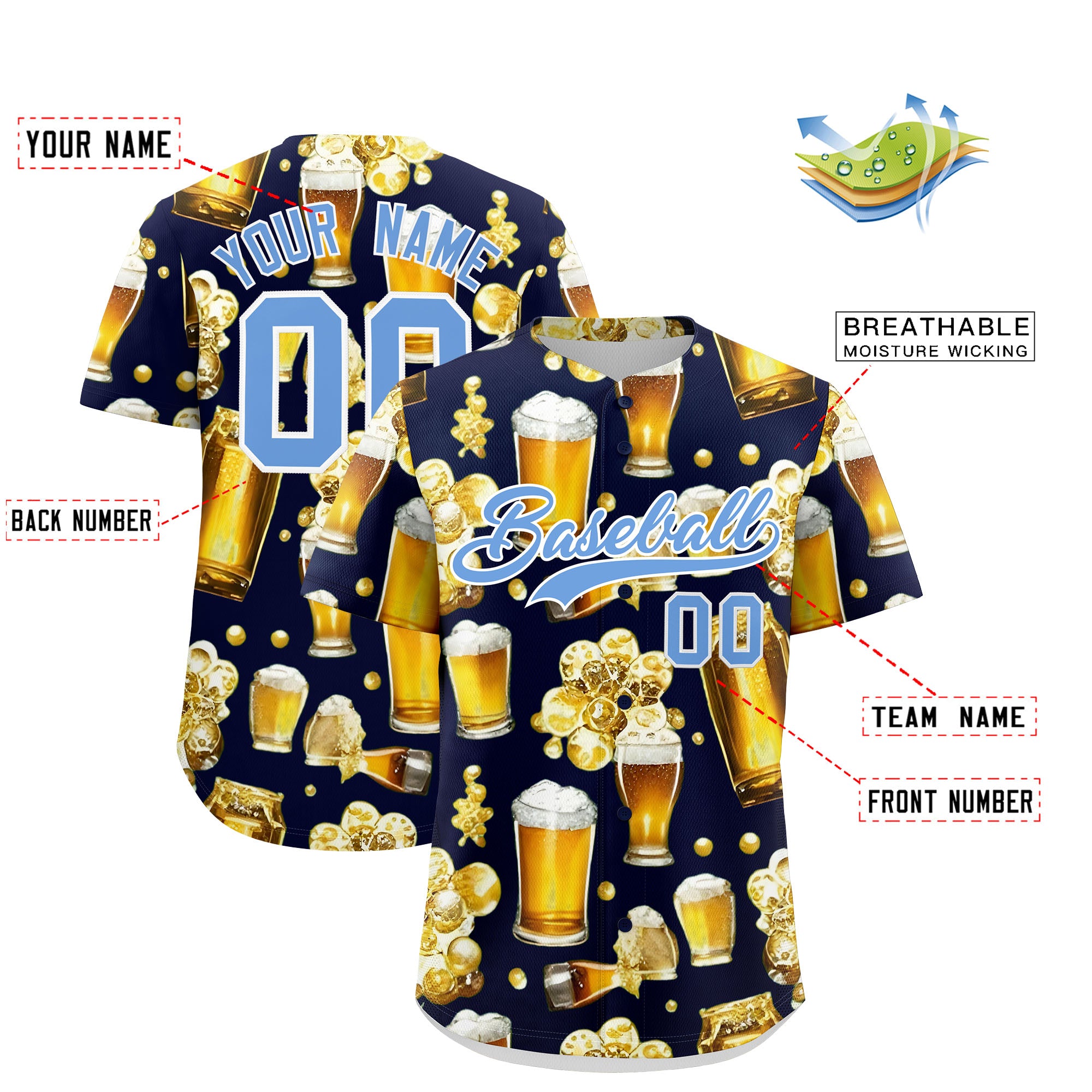 Custom Navy Personalized Team Shirts for Parties & Training | KXKSHOP