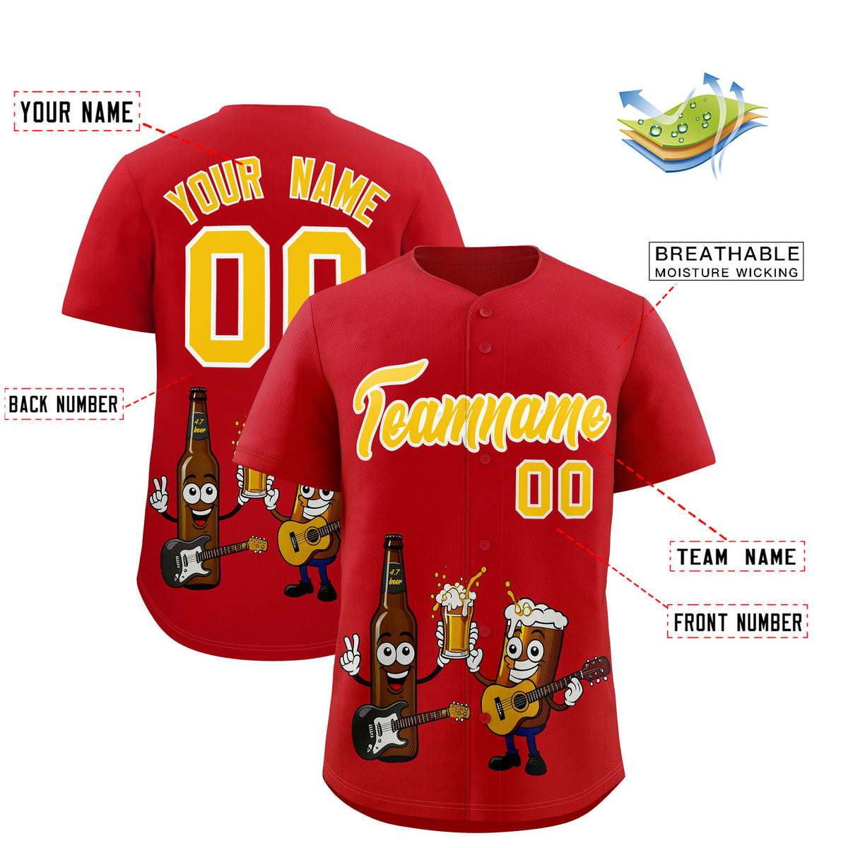 Custom Red Personalized Team Shirts for Parties &amp; Training | KXKSHOP