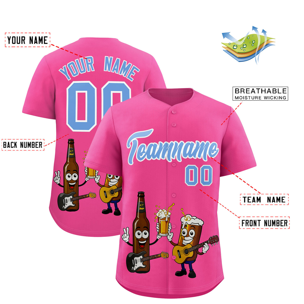 Custom Pink Personalized Team Shirts for Parties &amp; Training | KXKSHOP