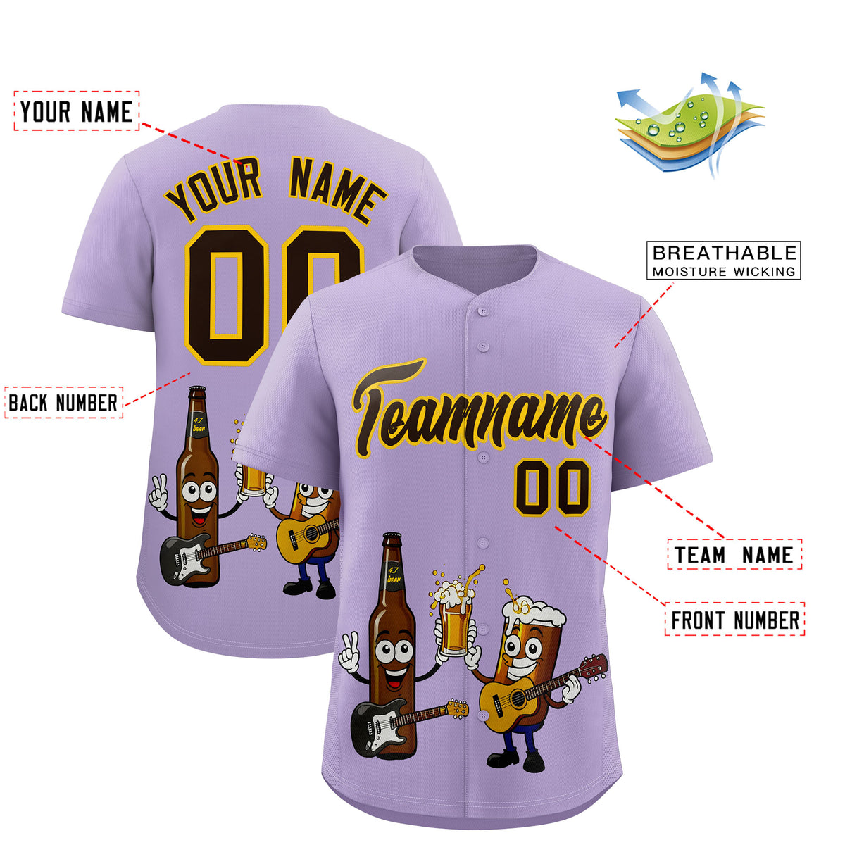 Custom Light Purple Personalized Team Shirts for Parties &amp; Training | KXKSHOP