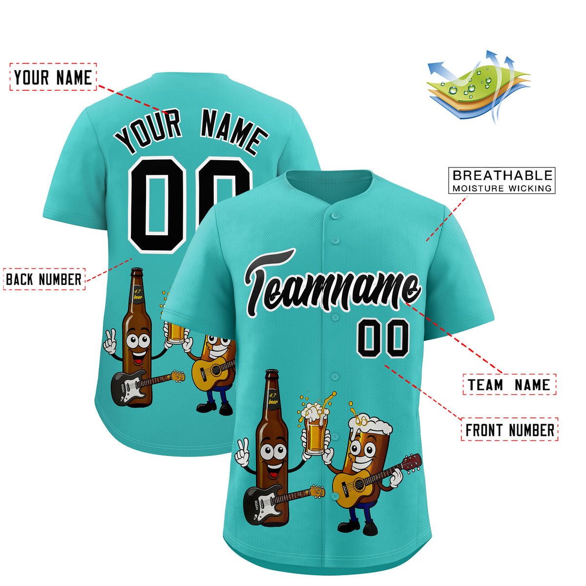Custom Teal Personalized Team Shirts for Parties &amp; Training | KXKSHOP