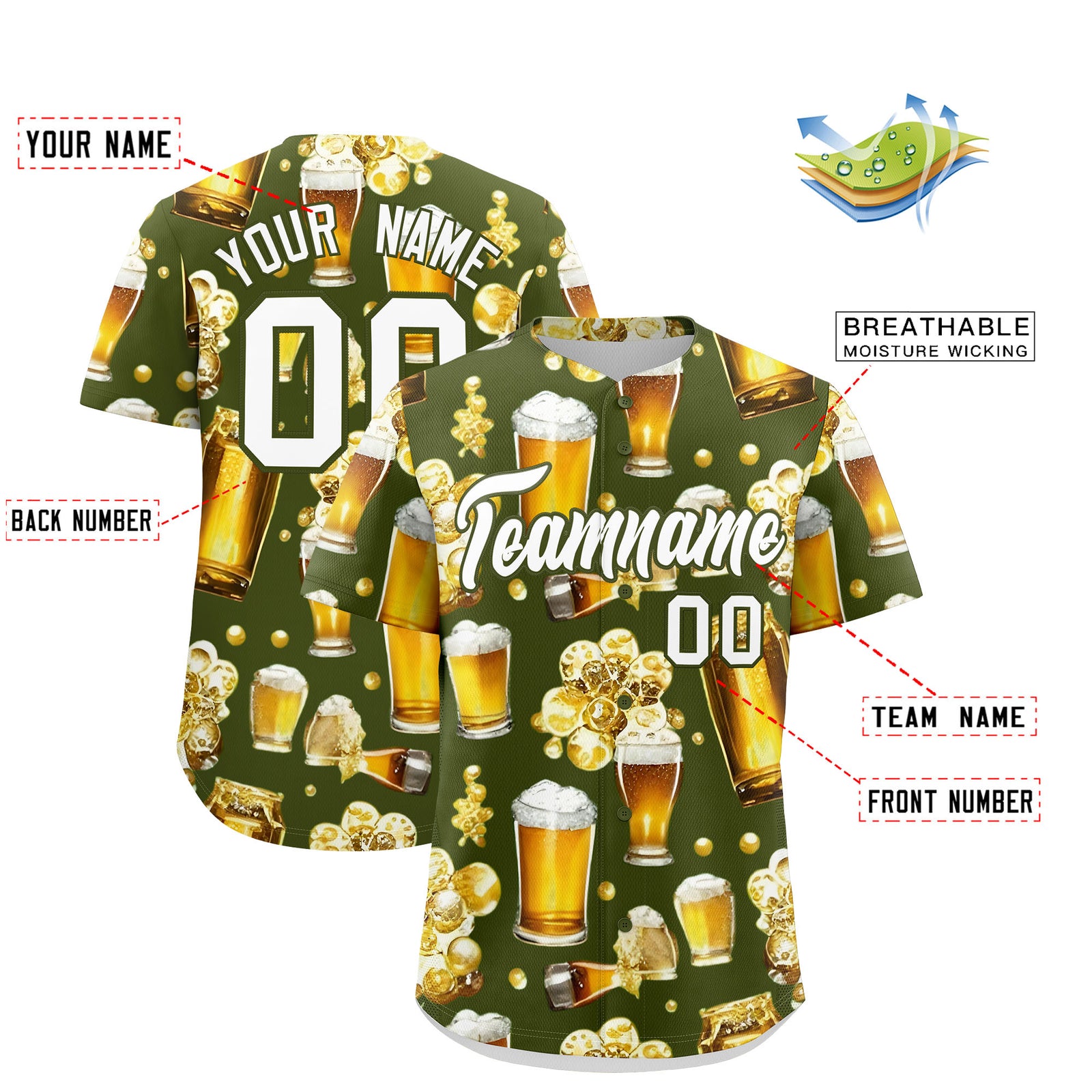Custom Olive Personalized Team Shirts for Parties & Training | KXKSHOP