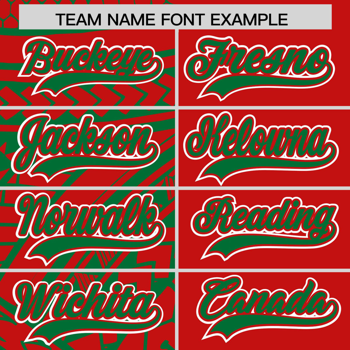 Custom Red Kelly Green Split Fashion Tribal Pattern Authentic Baseball Jersey