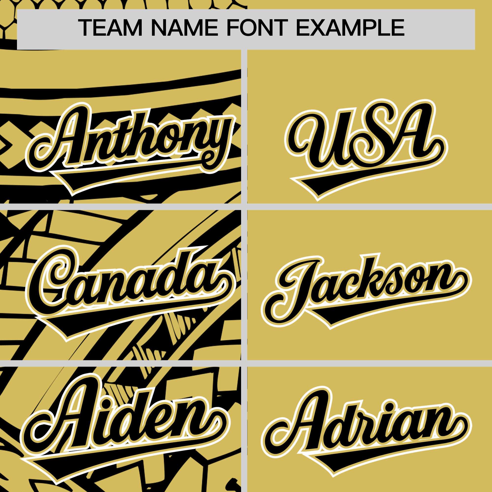 Custom Old Gold Black Split Fashion Tribal Pattern Authentic Baseball Jersey