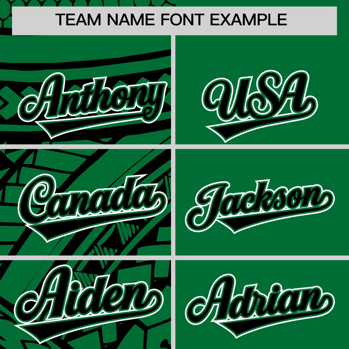 Custom Kelly Green Black Split Fashion Tribal Pattern Authentic Baseball Jersey