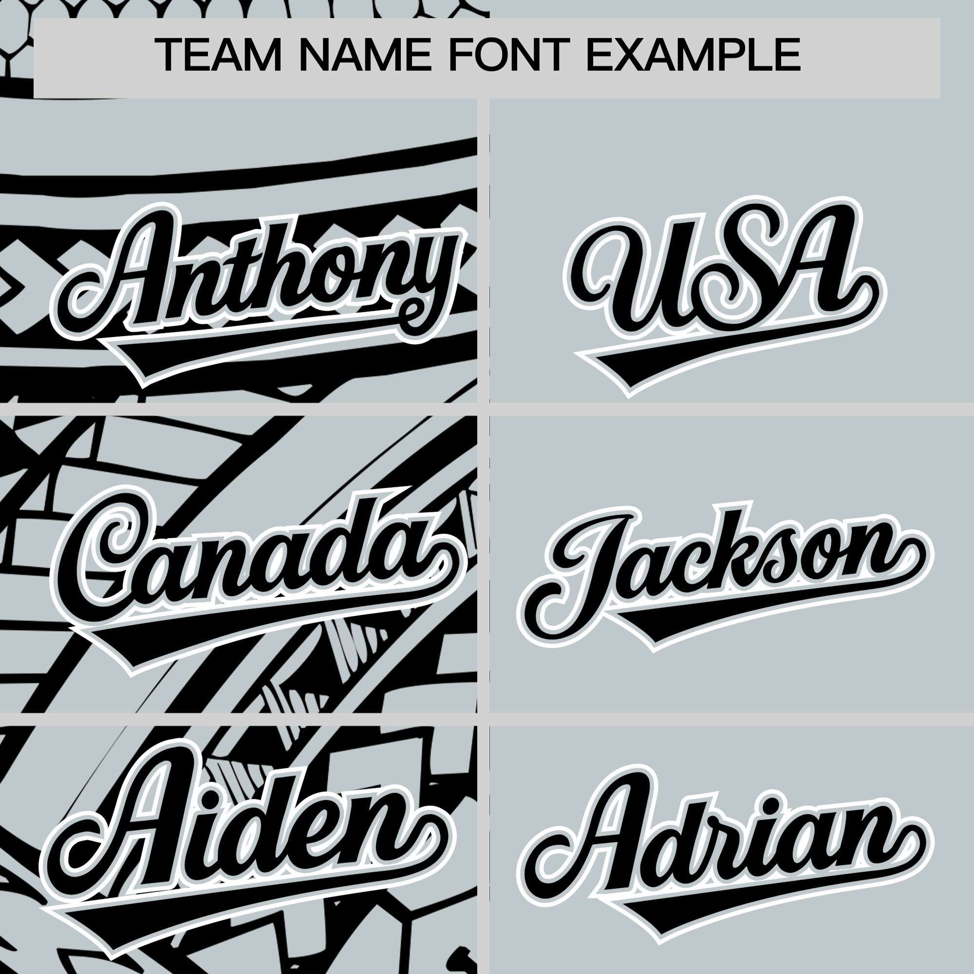 Custom Silver Black Split Fashion Tribal Pattern Authentic Baseball Jersey