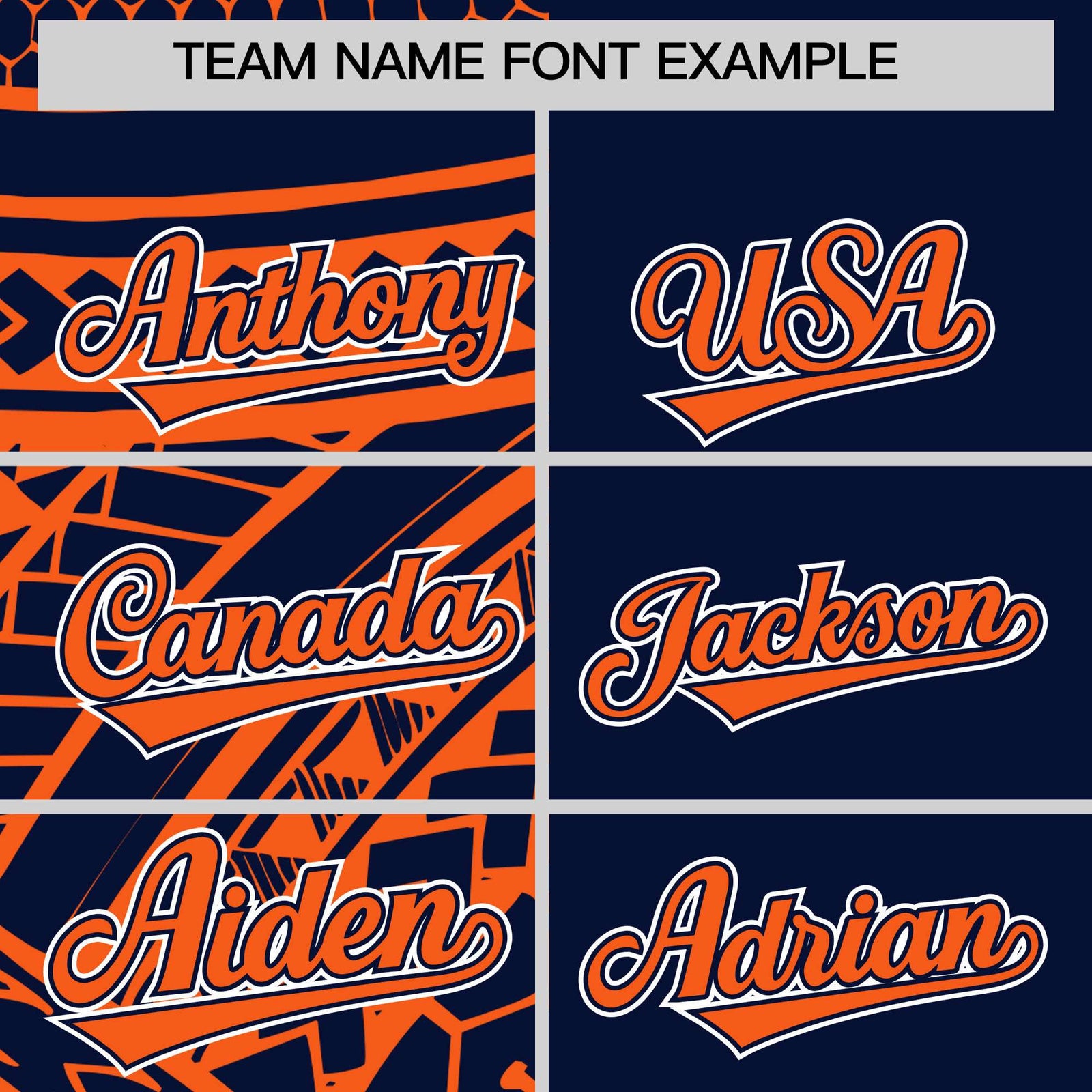 Custom Navy Orange Split Fashion Tribal Pattern Authentic Baseball Jersey