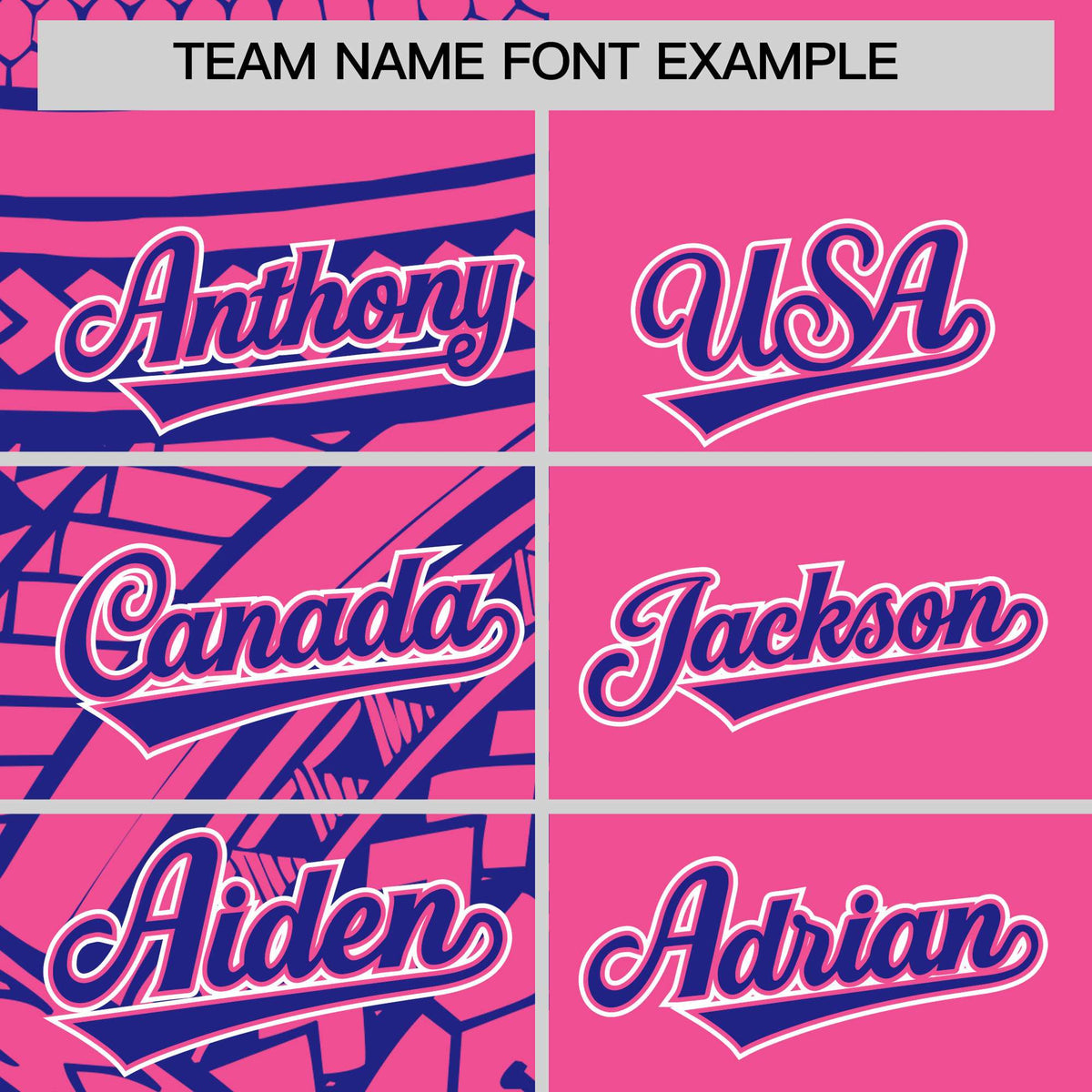 Custom Pink Royal Split Fashion Tribal Pattern Authentic Baseball Jersey