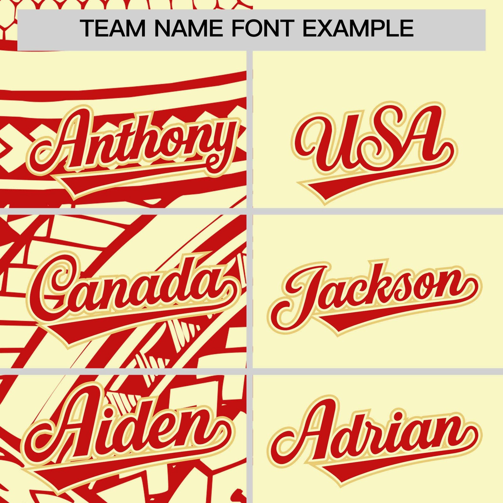 Custom Cream Red Split Fashion Tribal Pattern Authentic Baseball Jersey