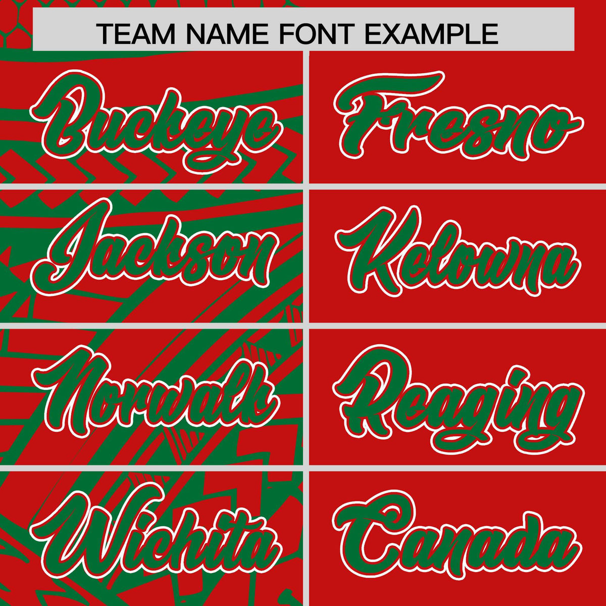 Custom Red Kelly Green Split Fashion Tribal Pattern Authentic Baseball Jersey