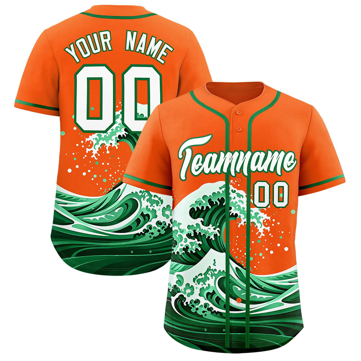 Custom Orange Wave Graffiti Pattern Authentic Baseball Jersey