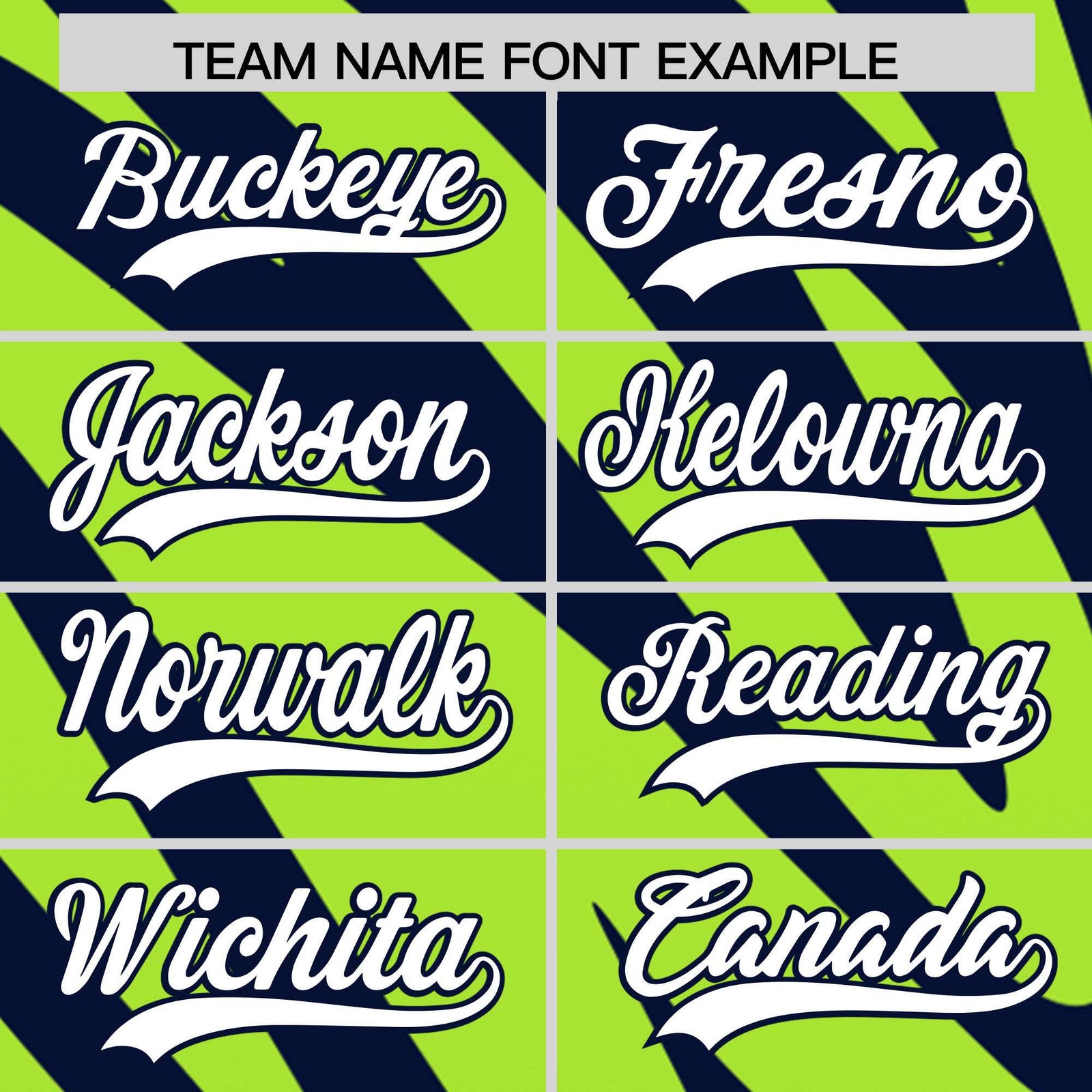 Custom Navy Neon Green Tiger Stripe Gradient Animal Print Personalized Team Shirt Baseball Jersey
