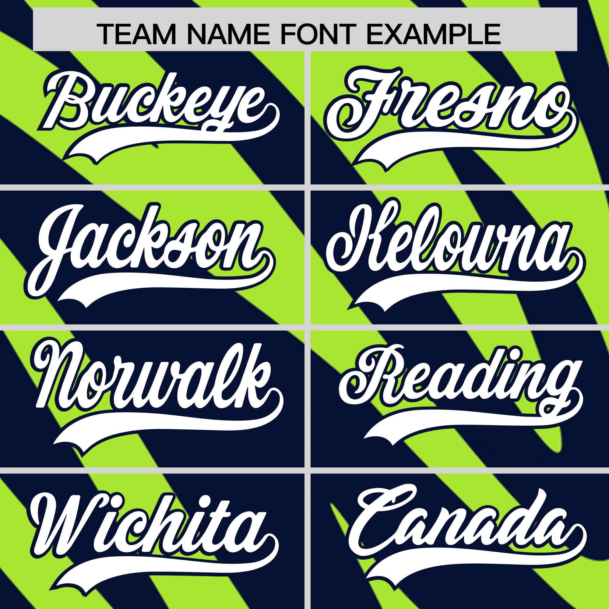 Custom Neon Green Navy Tiger Stripe Gradient Animal Print Personalized Team Shirt Baseball Jersey