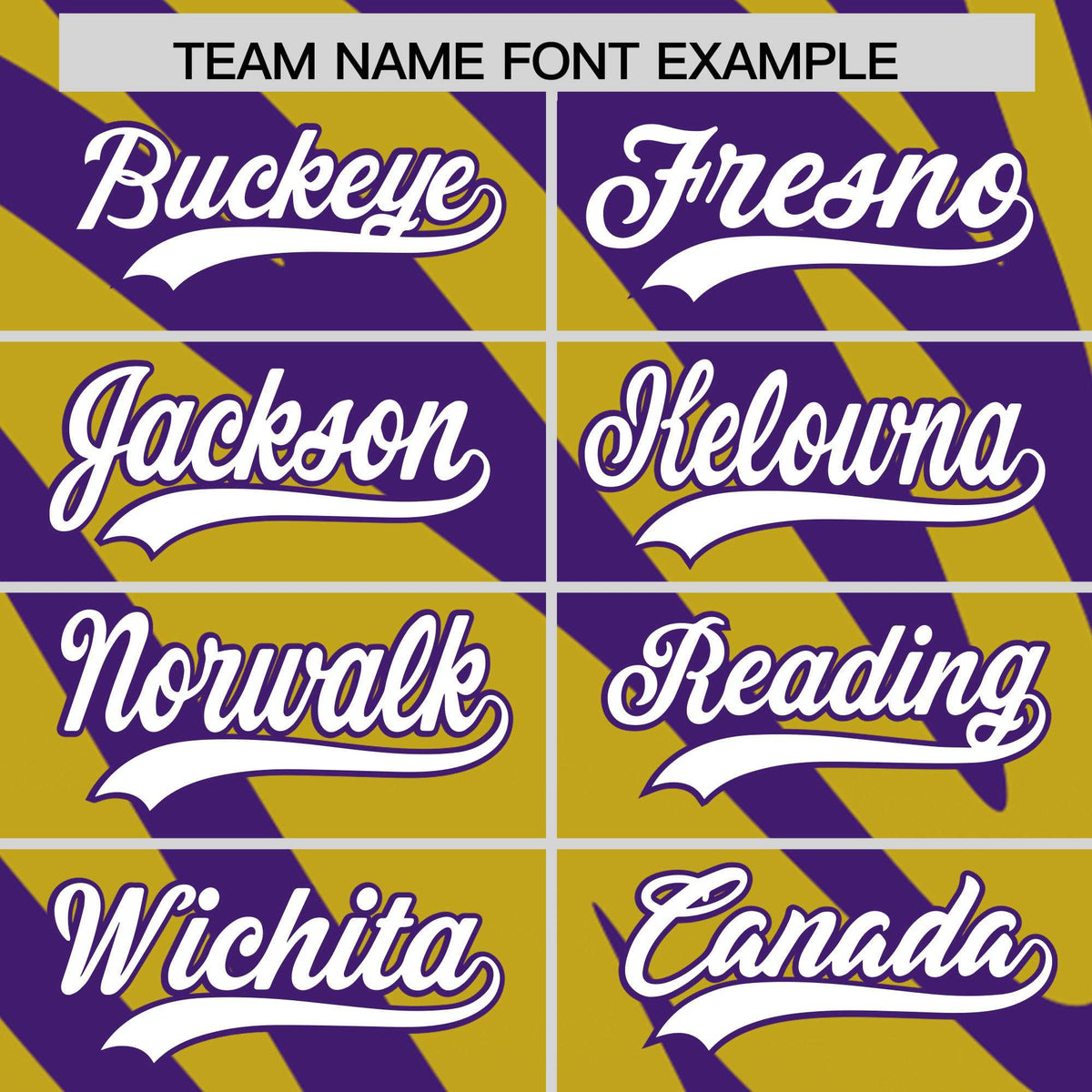 Custom Purple Old Gold Tiger Stripe Gradient Animal Print Personalized Team Shirt Baseball Jersey