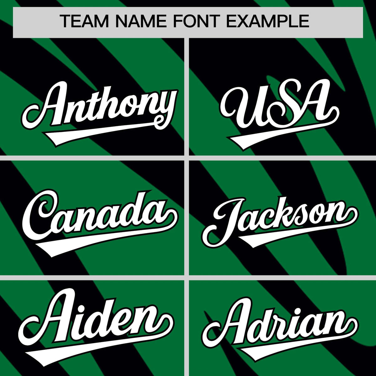 Custom Kelly Green Black Tiger Stripe Gradient Animal Print Personalized Team Shirt Baseball Jersey