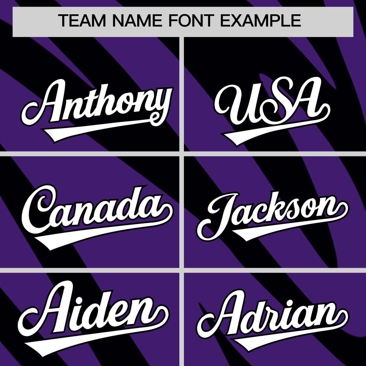 Custom Purple Black Tiger Stripe Gradient Animal Print Personalized Team Shirt Baseball Jersey