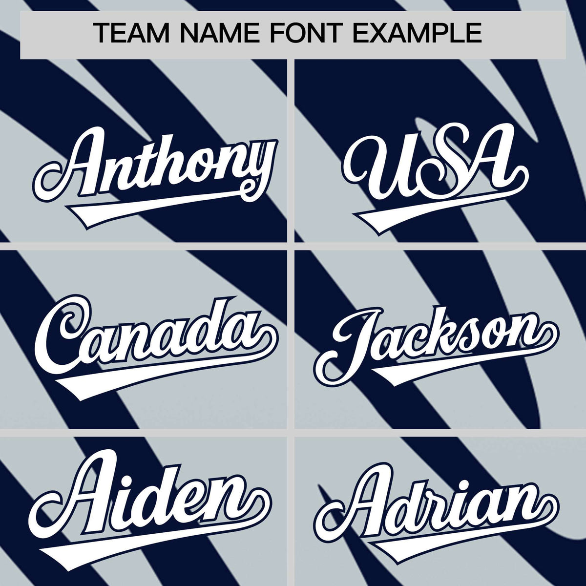 Custom Navy Silver Tiger Stripe Gradient Animal Print Personalized Team Shirt Baseball Jersey