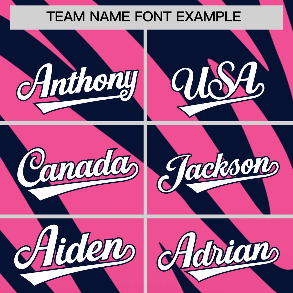 Custom Navy Pink Tiger Stripe Gradient Animal Print Personalized Team Shirt Baseball Jersey