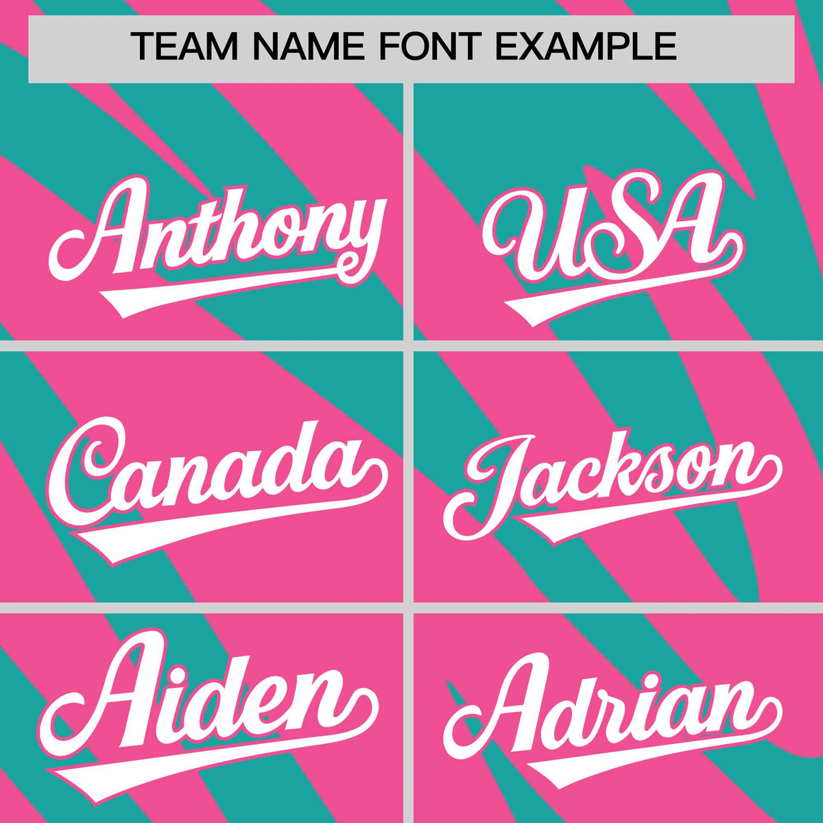 Custom Aqua Pink Tiger Stripe Gradient Animal Print Personalized Team Shirt Baseball Jersey