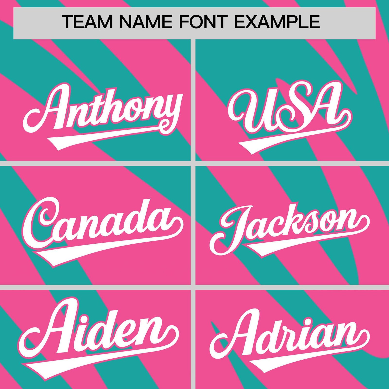 Custom Aqua Pink Tiger Stripe Gradient Animal Print Personalized Team Shirt Baseball Jersey