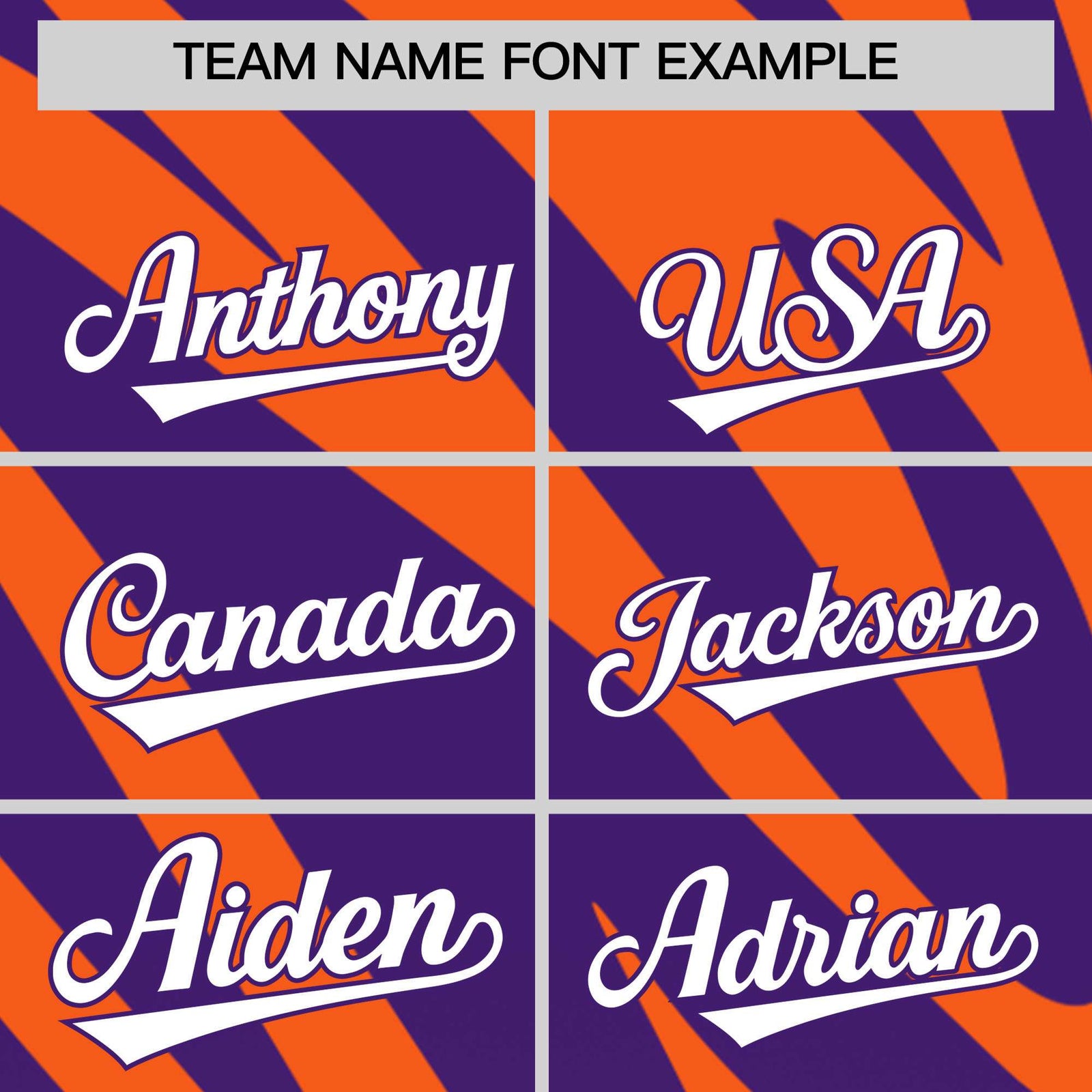 Custom Purple Orange Tiger Stripe Gradient Animal Print Personalized Team Shirt Baseball Jersey