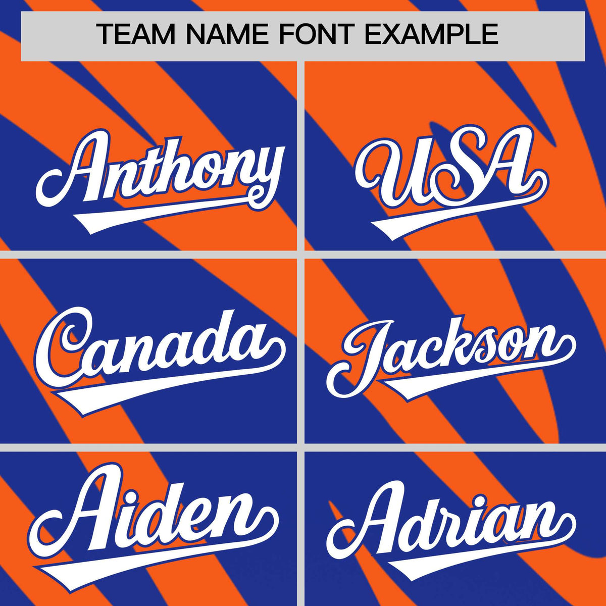 Custom Orange Royal Tiger Stripe Gradient Animal Print Personalized Team Shirt Baseball Jersey