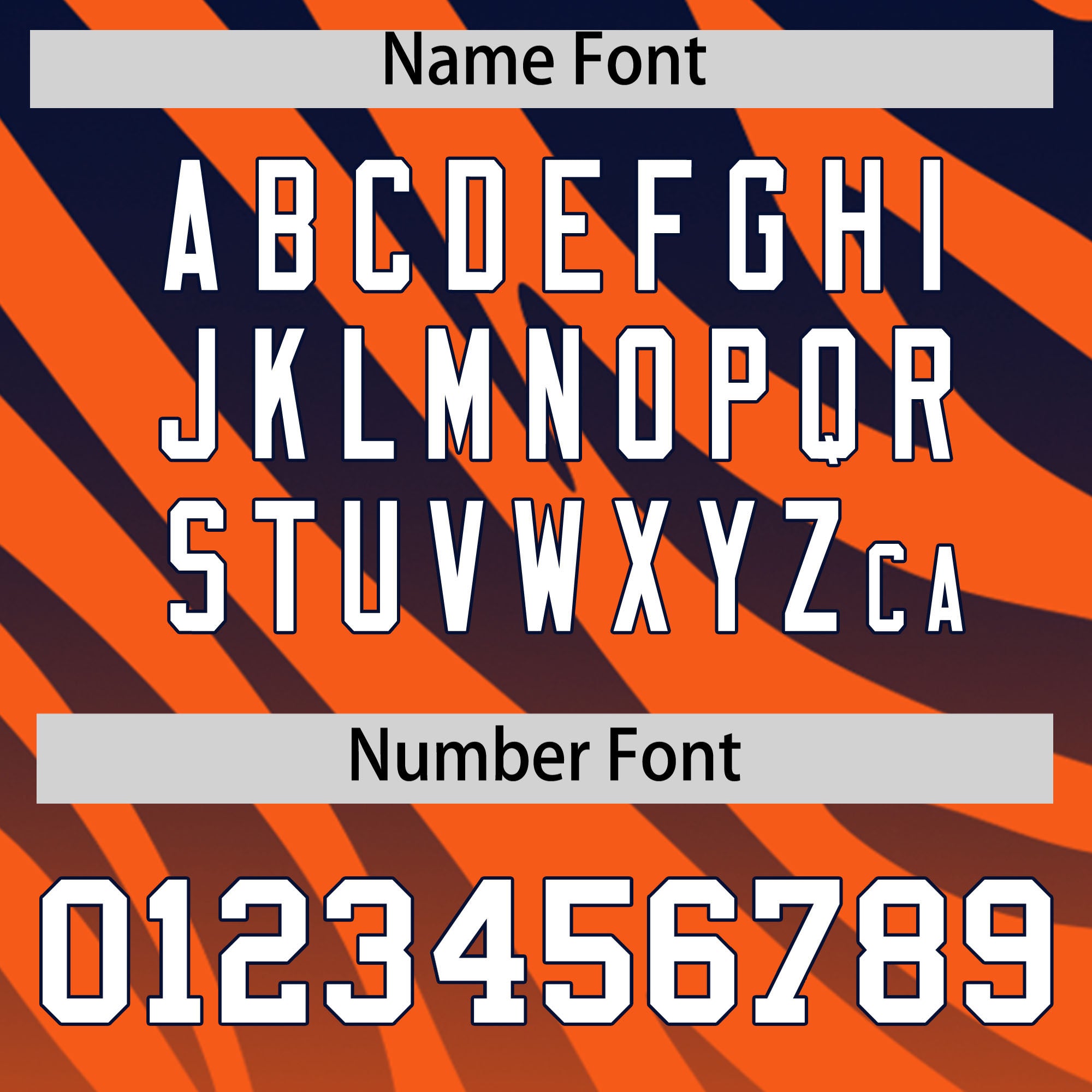 Custom Navy Orange Tiger Stripe Gradient Animal Print Personalized Team Shirt Baseball Jersey