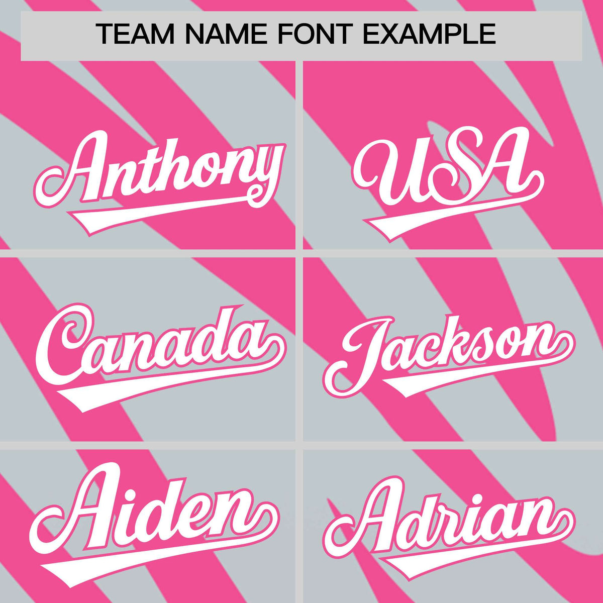 Custom Pink Silver Tiger Stripe Gradient Animal Print Personalized Team Shirt Baseball Jersey