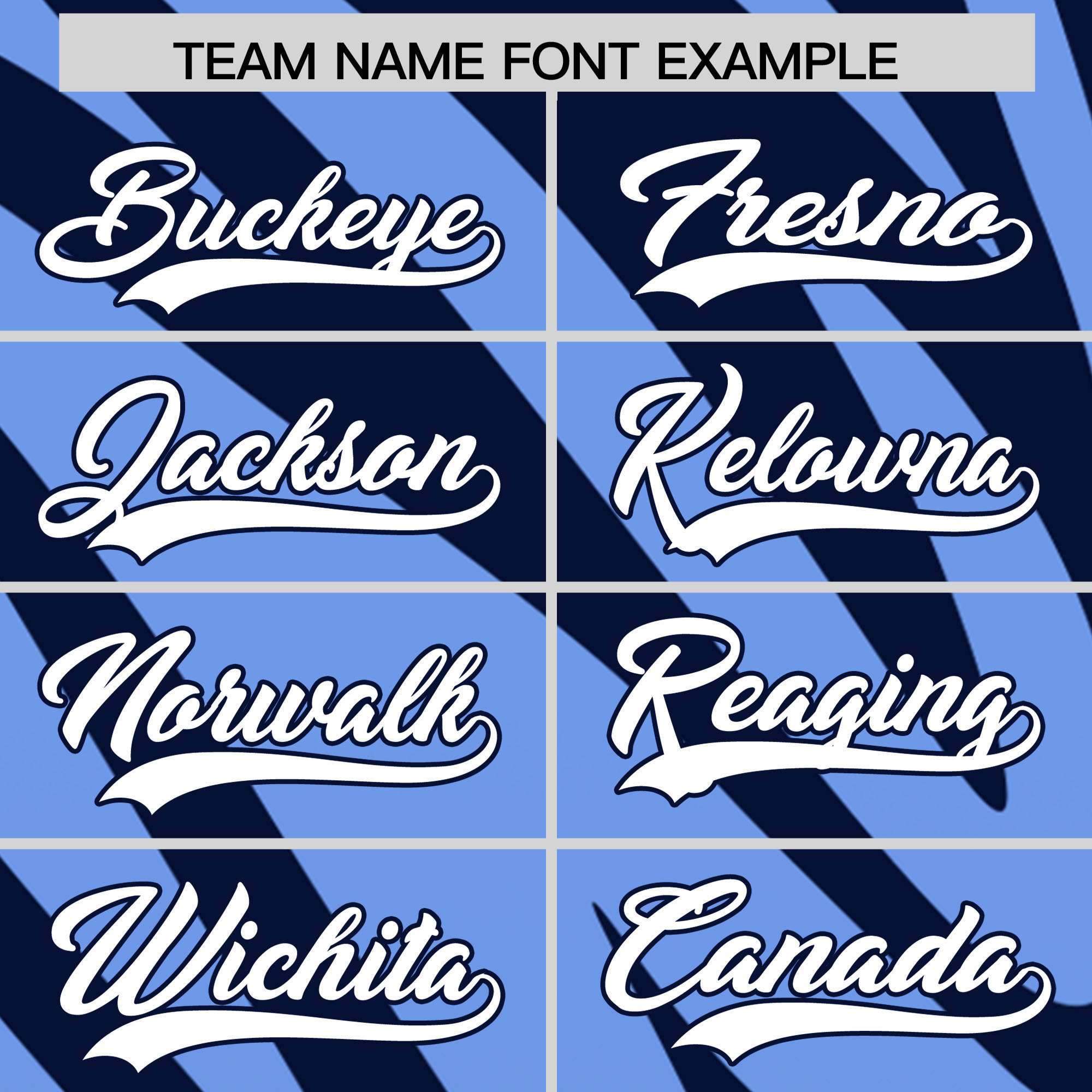 Custom Navy Light Blue Tiger Stripe Gradient Animal Print Personalized Team Shirt Baseball Jersey