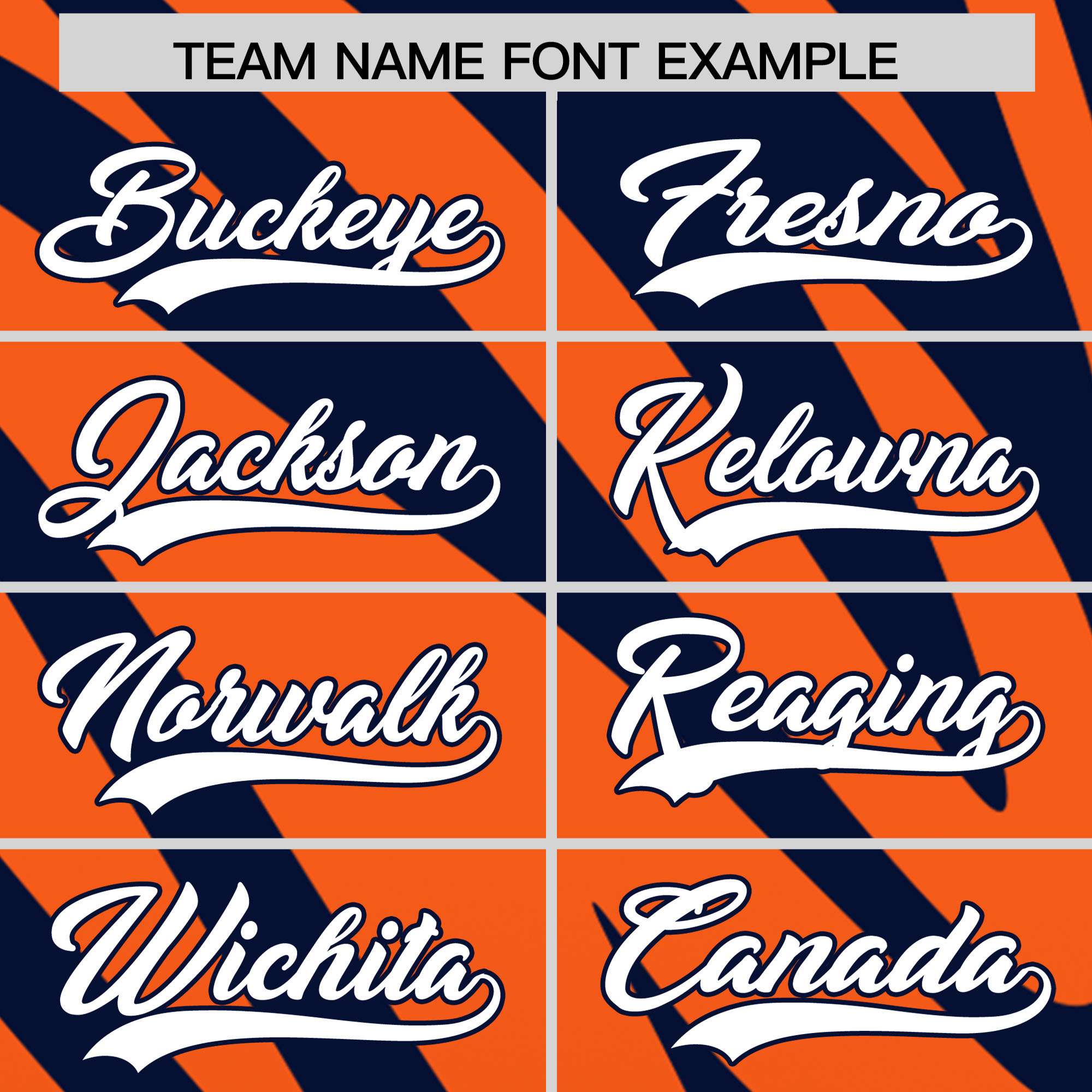 Custom Navy Orange Tiger Stripe Gradient Animal Print Personalized Team Shirt Baseball Jersey