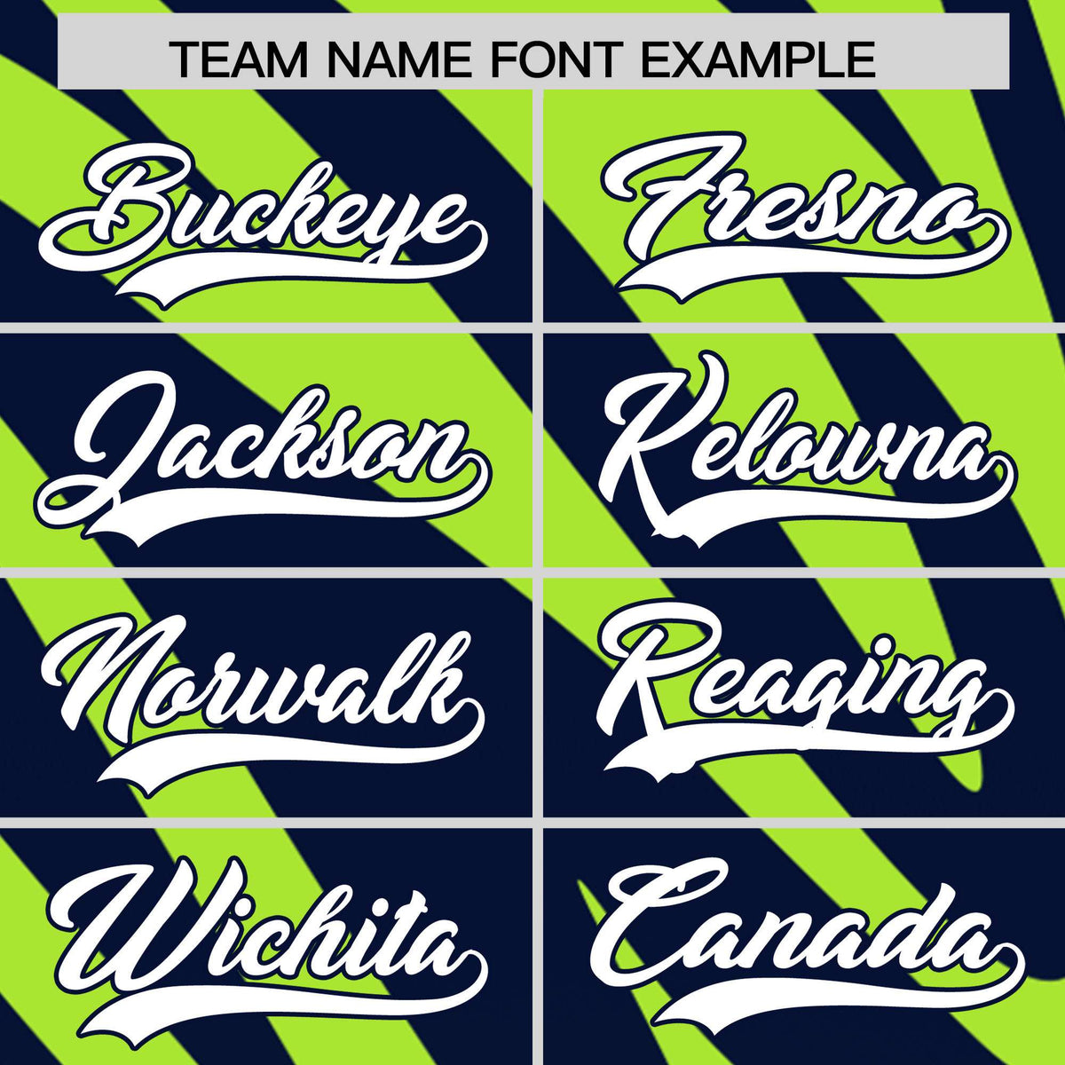 Custom Neon Green Navy Tiger Stripe Gradient Animal Print Personalized Team Shirt Baseball Jersey