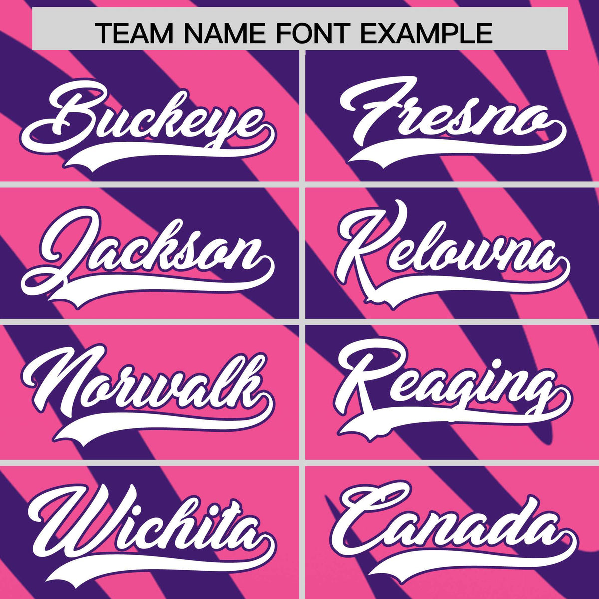 Custom Purple Pink Tiger Stripe Gradient Animal Print Personalized Team Shirt Baseball Jersey