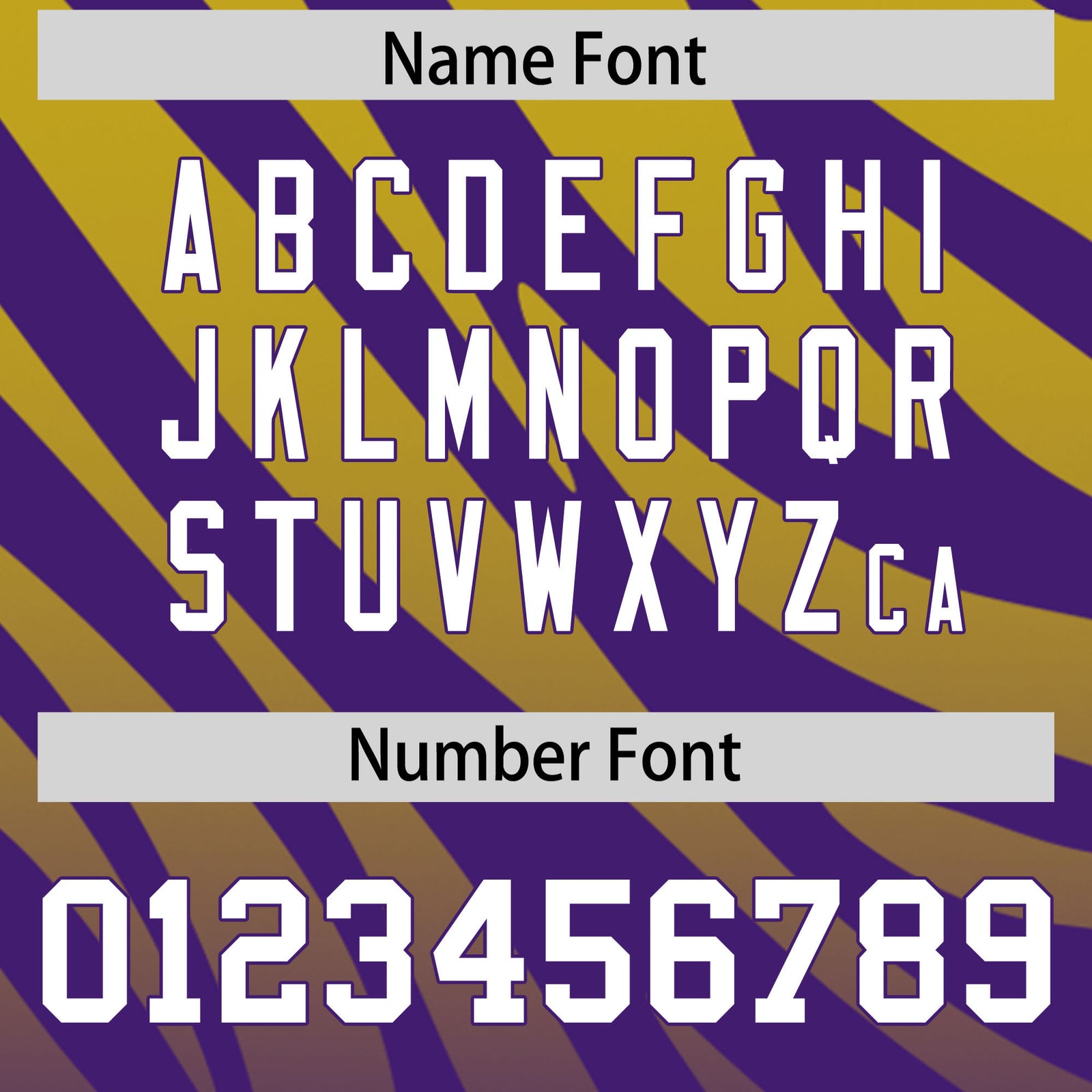 Custom Purple Old Gold Tiger Stripe Gradient Animal Print Personalized Team Shirt Baseball Jersey