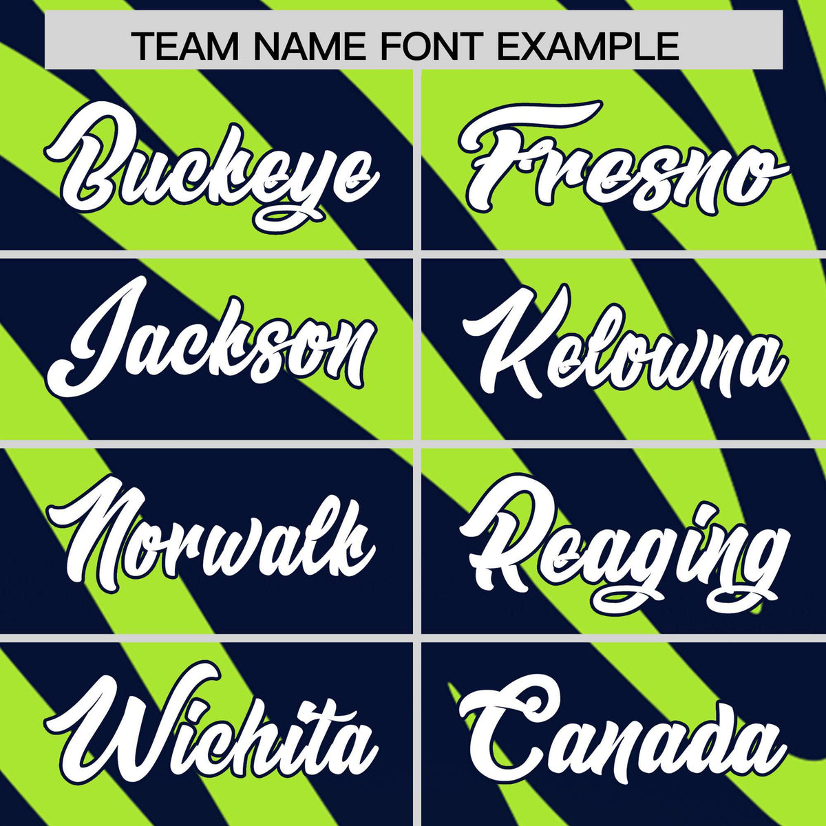 Custom Neon Green Navy Tiger Stripe Gradient Animal Print Personalized Team Shirt Baseball Jersey