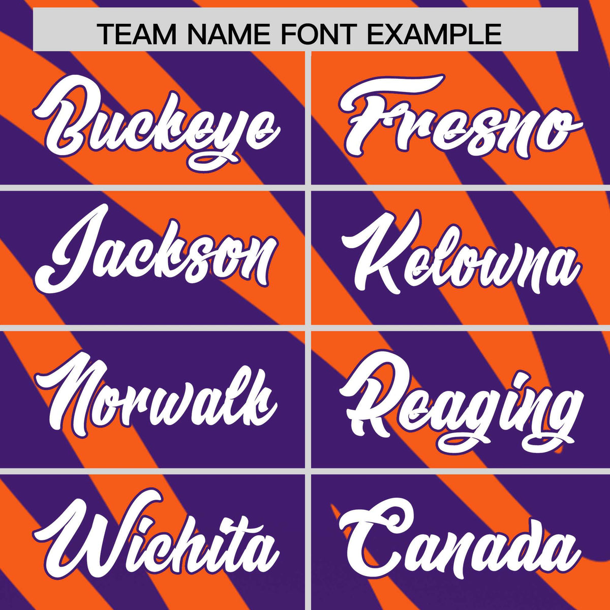 Custom Purple Orange Tiger Stripe Gradient Animal Print Personalized Team Shirt Baseball Jersey