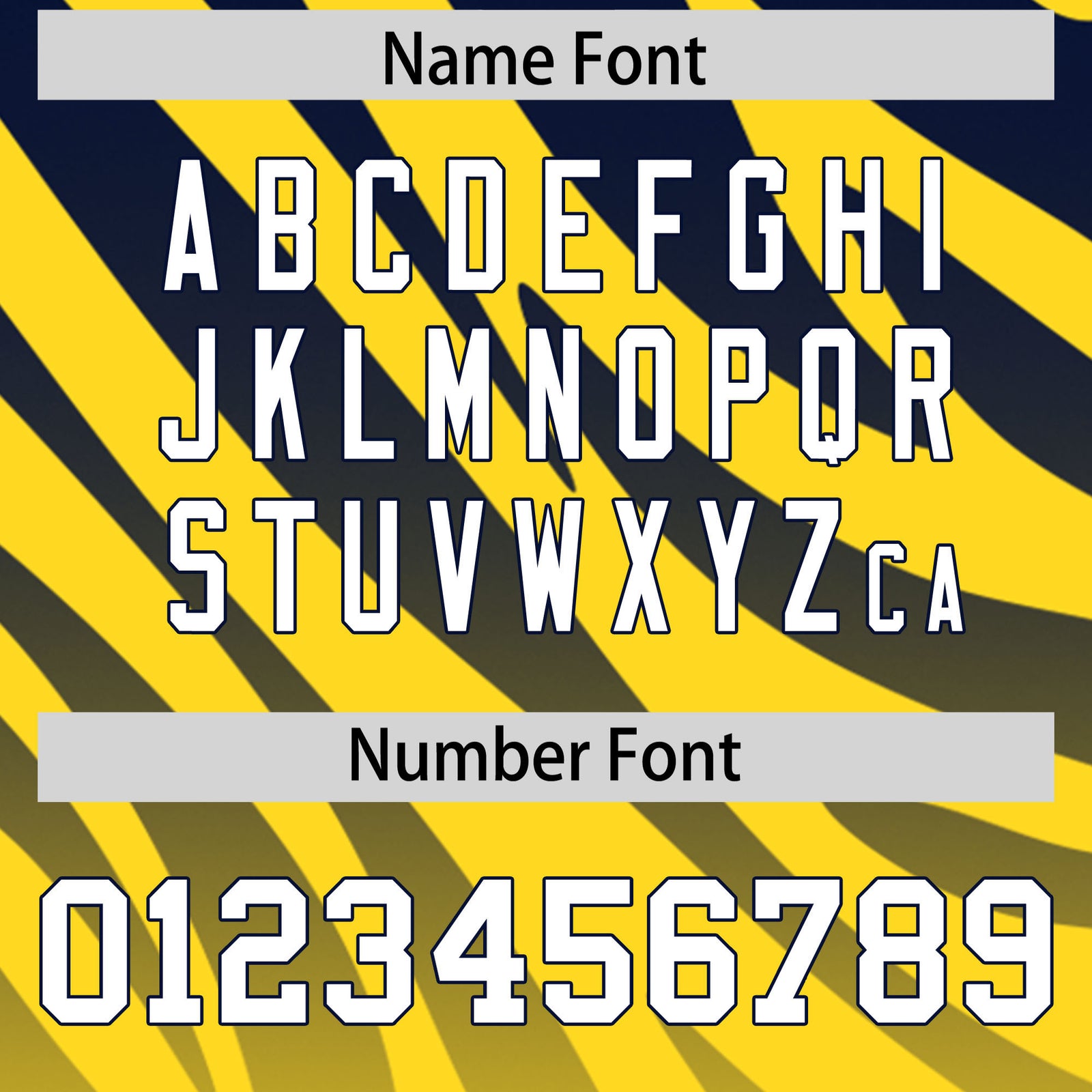 Custom Gold Navy Tiger Stripe Gradient Animal Print Personalized Team Shirt Baseball Jersey