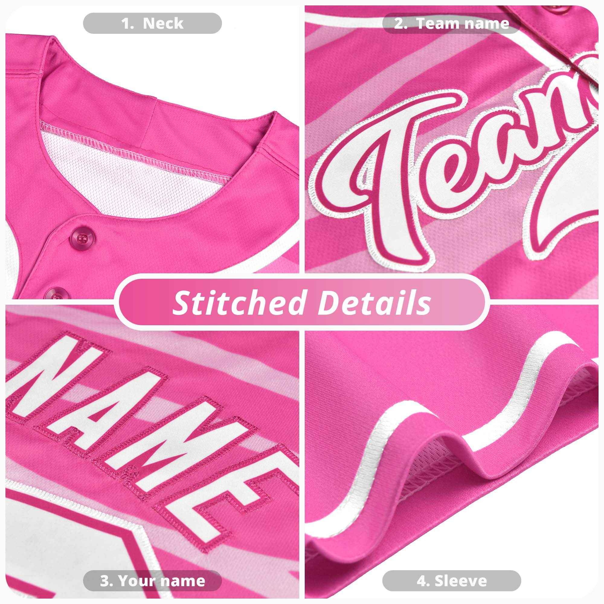 Custom Purple Silver Tiger Stripe Gradient Animal Print Personalized Team Shirt Baseball Jersey
