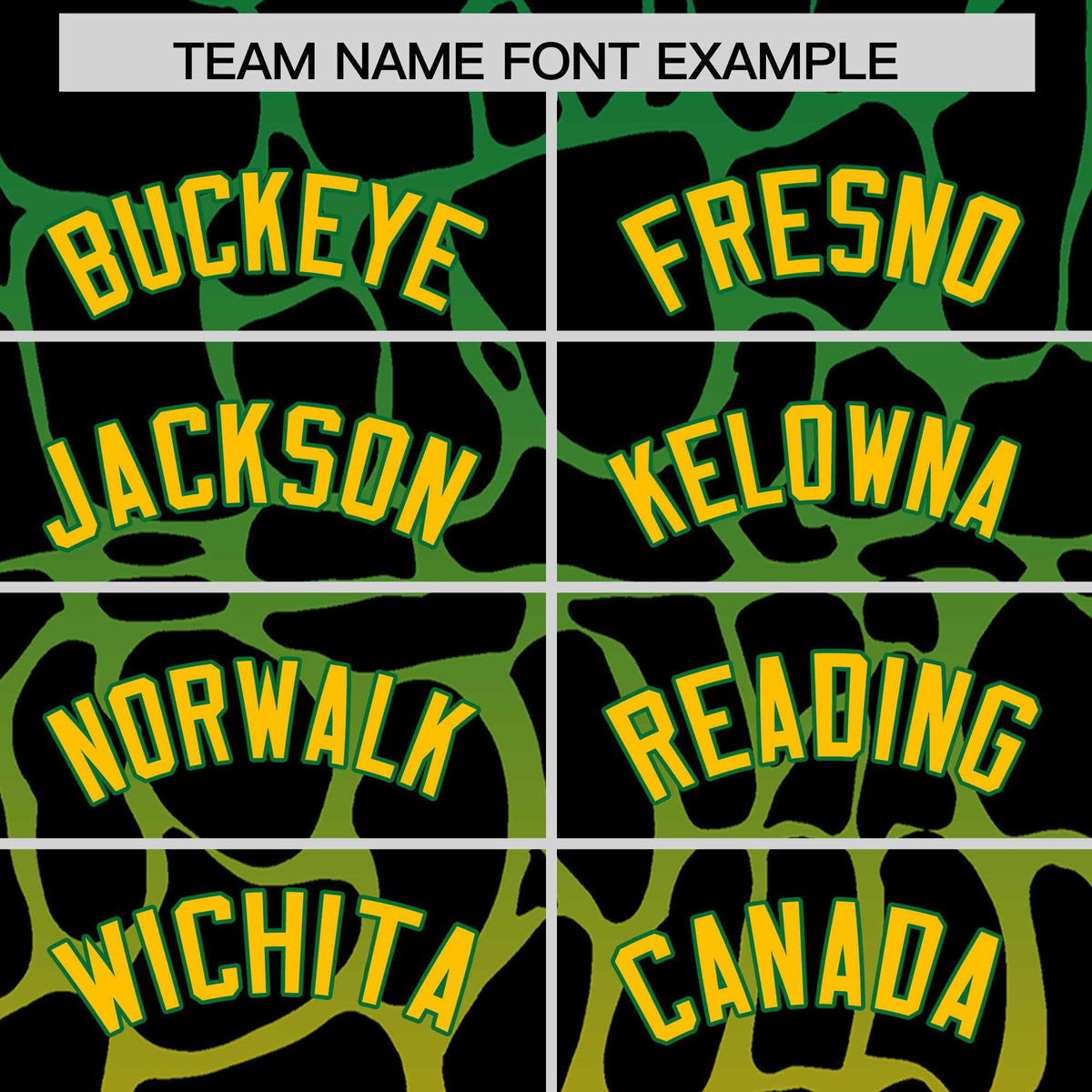 Custom Kelly Green Yellow Giraffe Graffiti Pattern Authentic Baseball Jersey