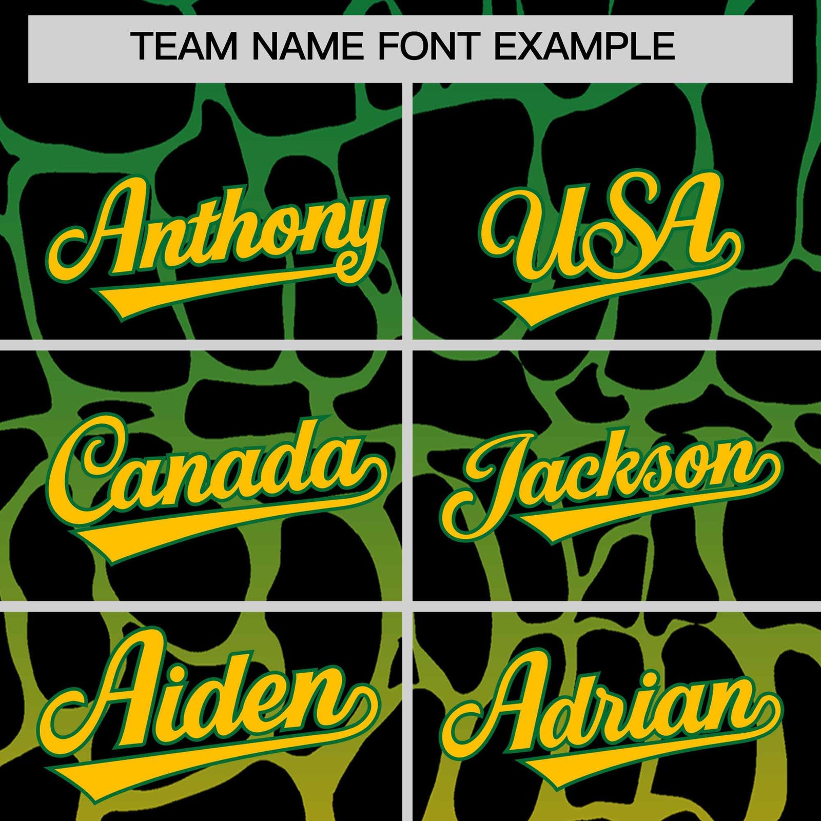 Custom Kelly Green Yellow Giraffe Graffiti Pattern Authentic Baseball Jersey