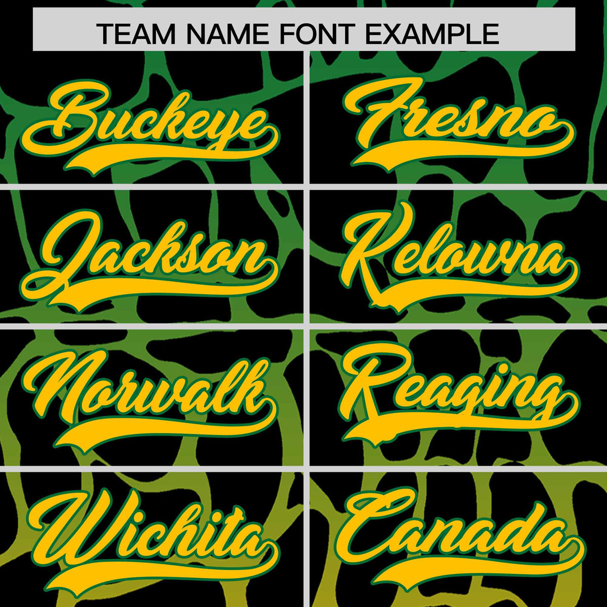 Custom Kelly Green Yellow Giraffe Graffiti Pattern Authentic Baseball Jersey