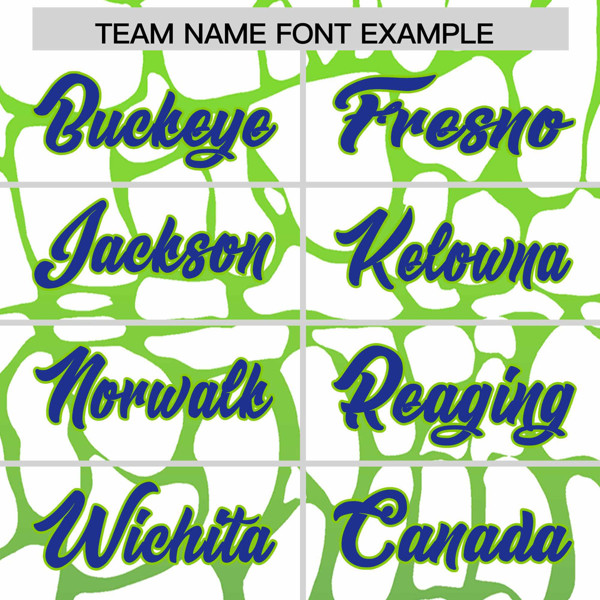 Custom Neon Green Royal Giraffe Graffiti Pattern Authentic Baseball Jersey