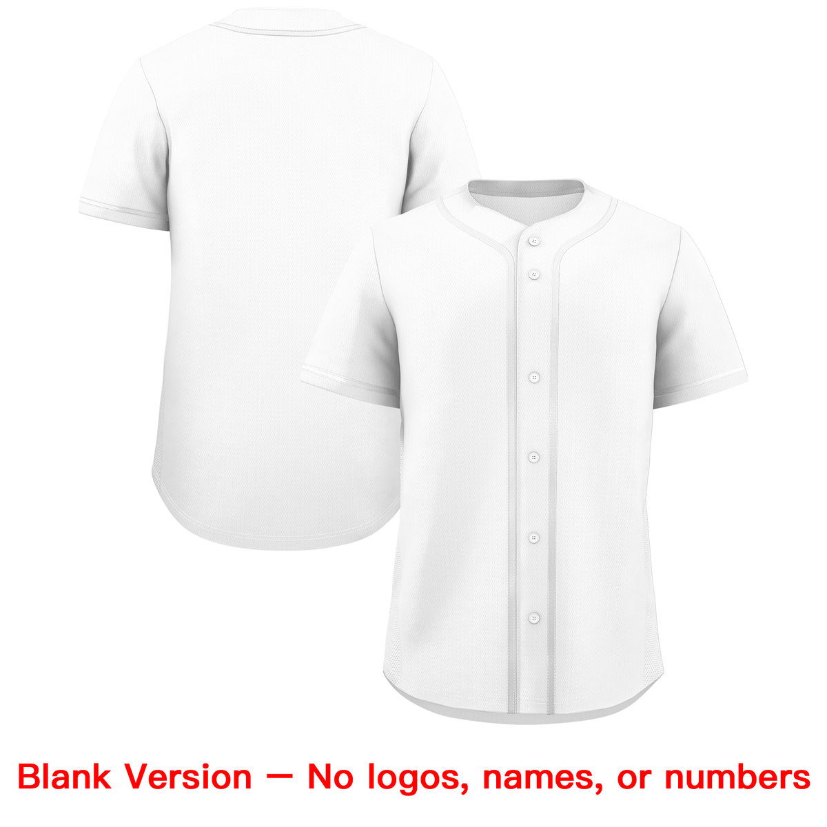 Custom White Classic Solid Color Personalized Baseball Jersey