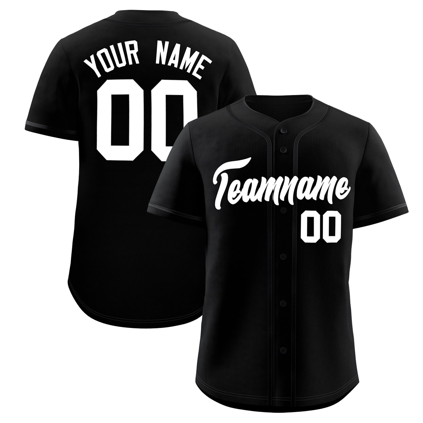 Custom Black Classic Solid Color Personalized Baseball Jersey