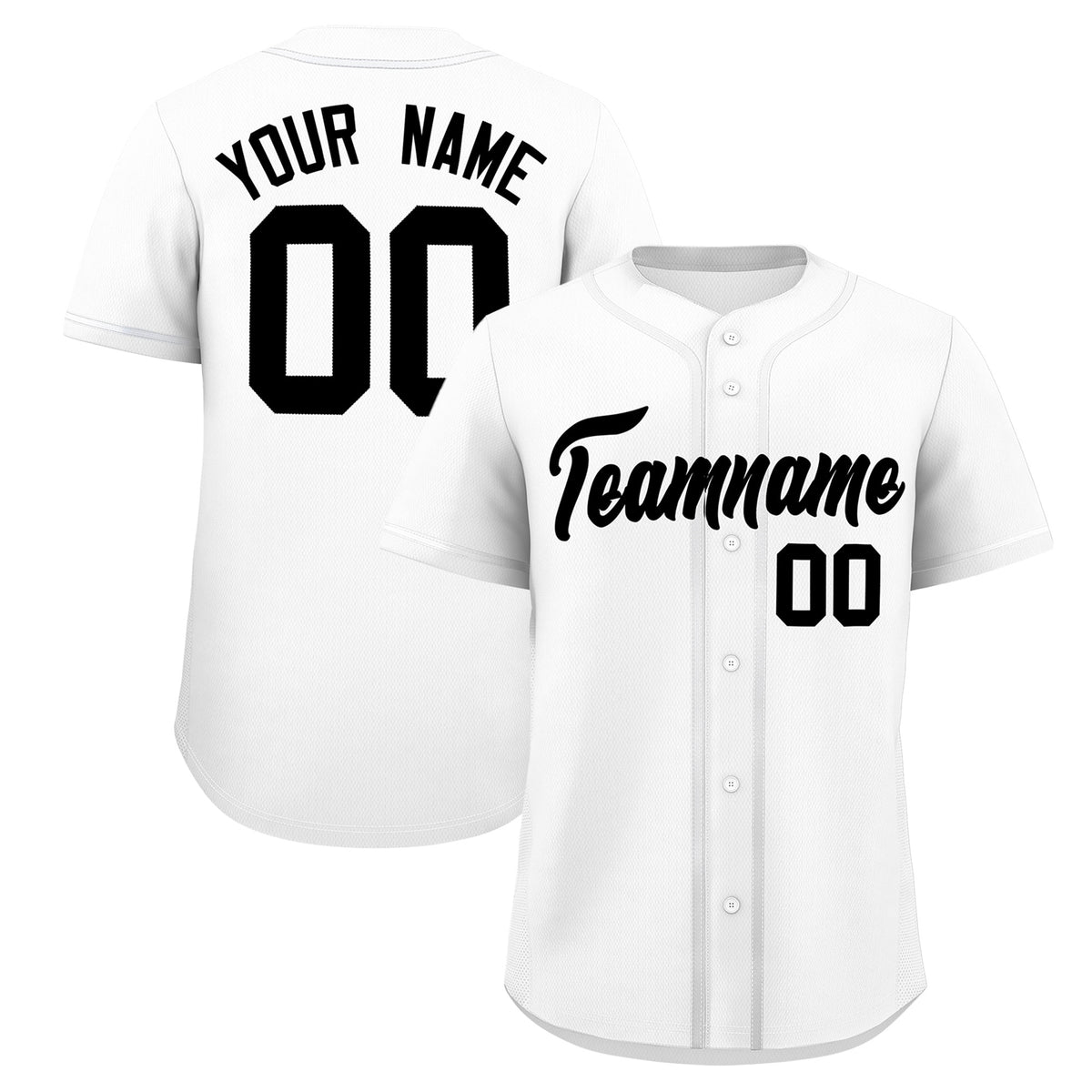 Custom White Classic Solid Color Personalized Baseball Jersey