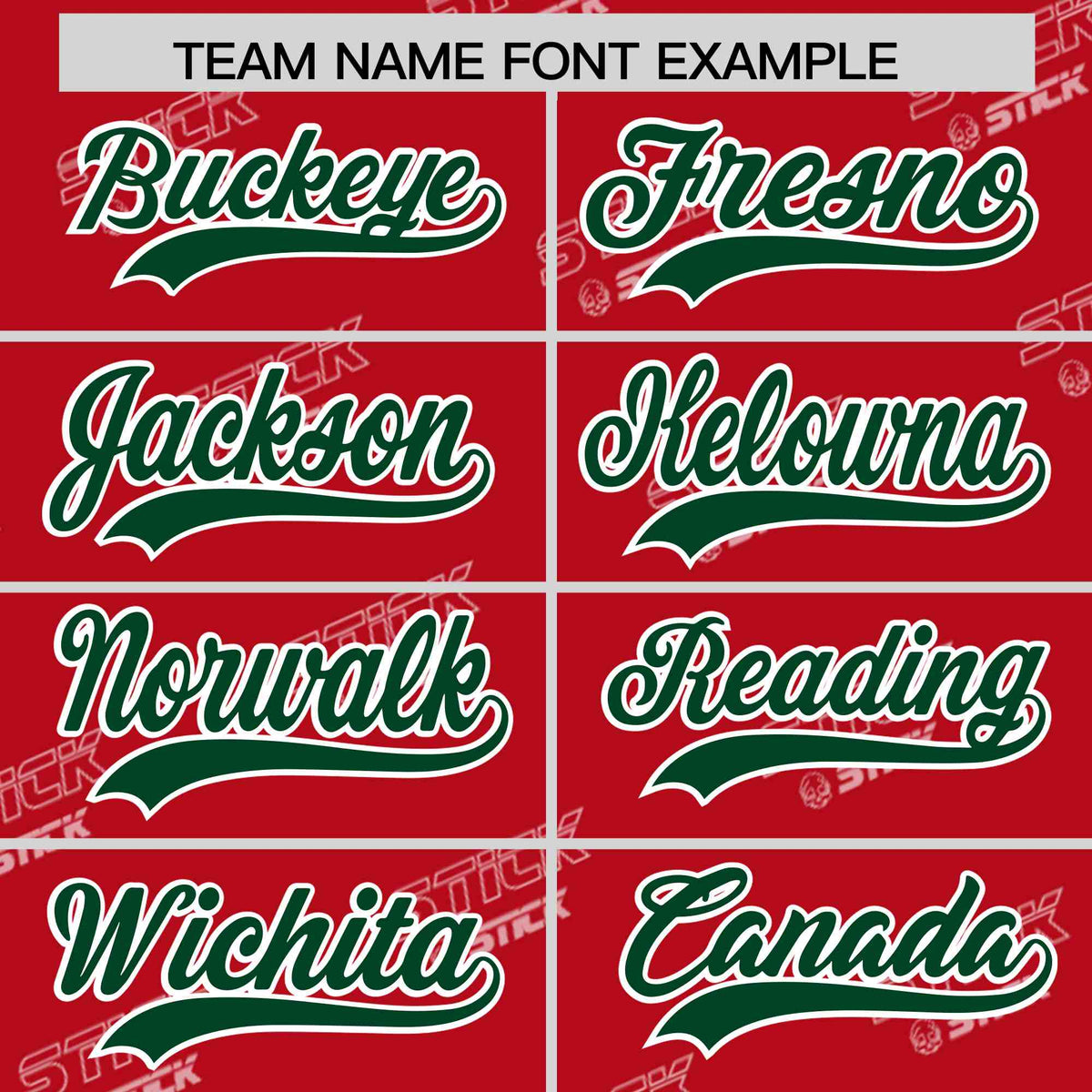 Custom Red Green Full Button Text Graffiti Pattern Authentic Baseball Jersey